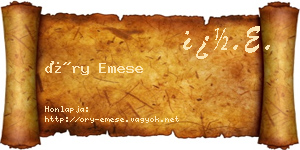 Őry Emese névjegykártya